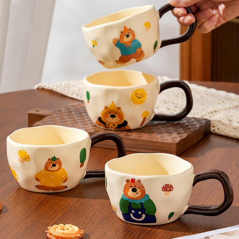 乐天商城 - 【送料無料】マグカップ コーヒーカップ 可愛い おしゃれ 取っ手付き コップ コーヒー ラテ お茶 食器 陶器 敬老の日 誕生日祝い 結婚祝い 父の日 母の日 クリスマス 卒業 入学 就職 栄転 送別会 お祝い コーヒーマグ 珈琲 プレゼント ギフト 子ども 男性 女性 4色