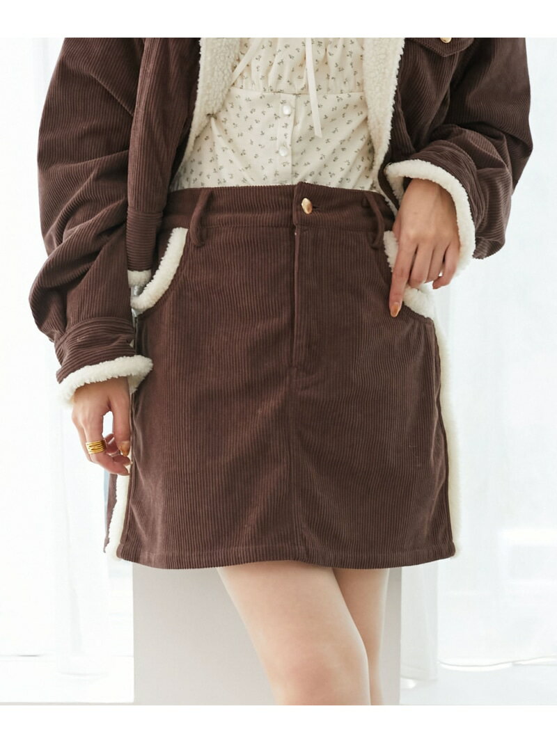 【SALE／10%OFF】ボアトリムミニスカパン MAJESTIC LEGON マジェスティックレゴン スカート ミニスカート ブラウン ネイビー【RBA_E】【先行予約】*【送料無料】[Rakuten Fashion]