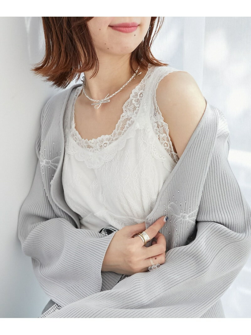 【SALE／10%OFF】レースクロスタンク MAJESTIC LEGON マジェスティックレゴン トップス ノースリーブ・タンクトップ ブラック ホワイト【RBA_E】[Rakuten Fashion]