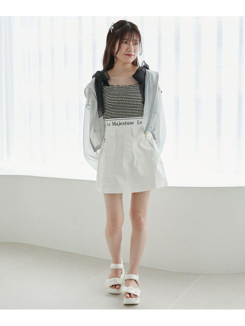 【SALE／66%OFF】ウエストロゴカーゴミニスカパン MAJESTIC LEGON マジェスティックレゴン スカート ミニスカート ブラック ホワイト ピンク【RBA_E】[Rakuten Fashion]