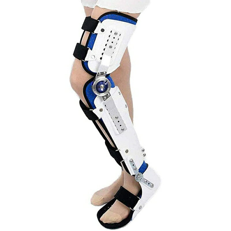 サポート下肢装具 蝶番式膝ブレース 骨折固定ガード レッグプロテクター 調節可能 足首の足固定ブラケット