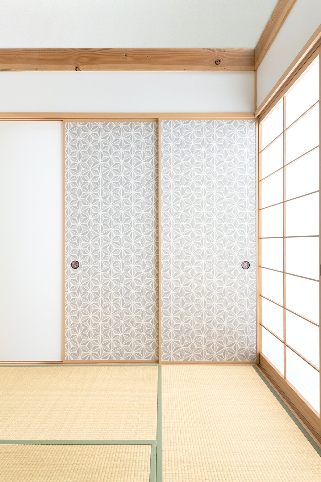 【送料無料】【本襖・和襖】waccara【ワッカラ】片面貼り（押入用）【麻の葉結び　asanoha musubi】※仕..