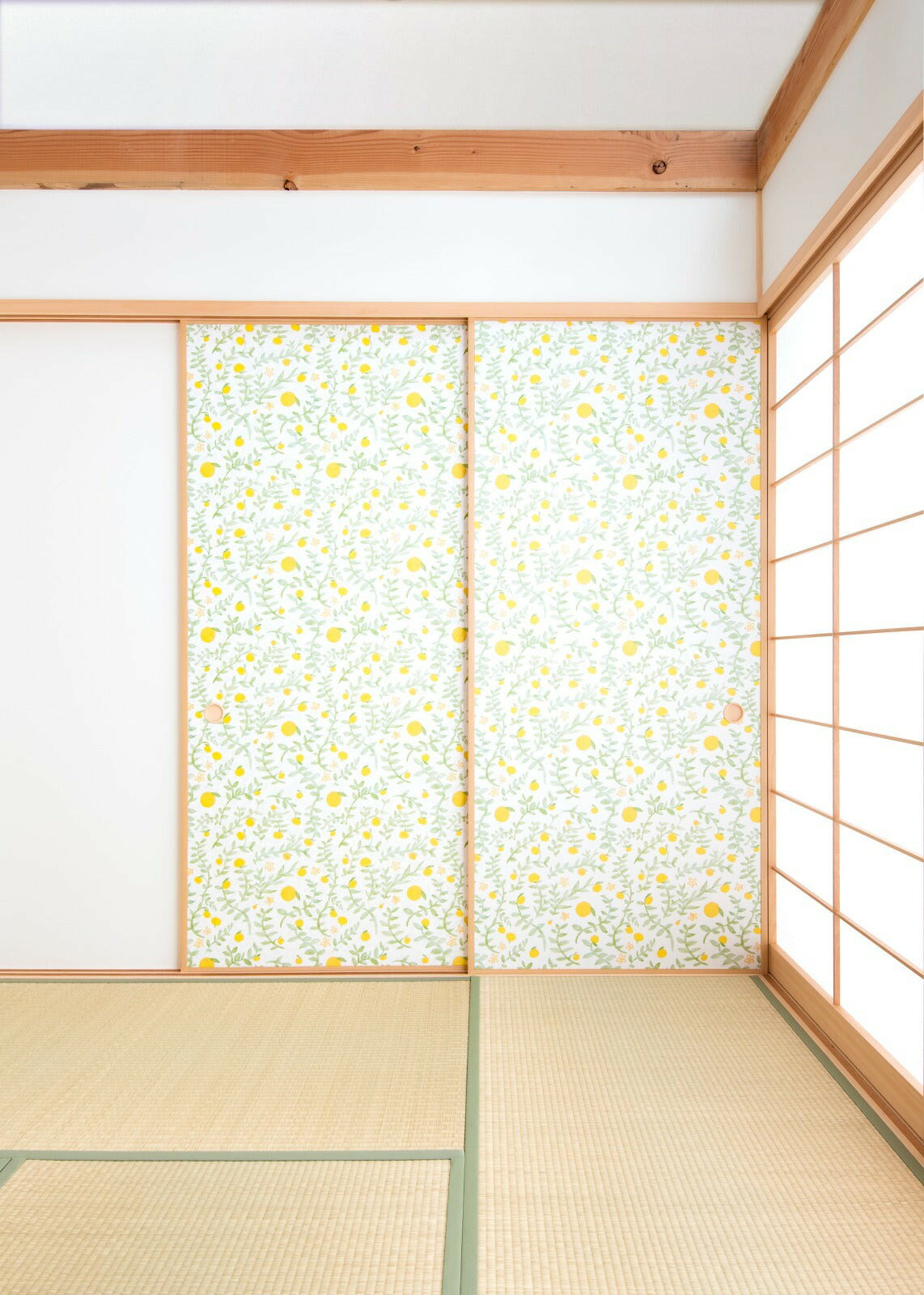 【送料無料】【本襖・和襖】waccara(ワッカラ）両面貼り（入口用）【花みかん　hanamikan】※仕上幅〜92..