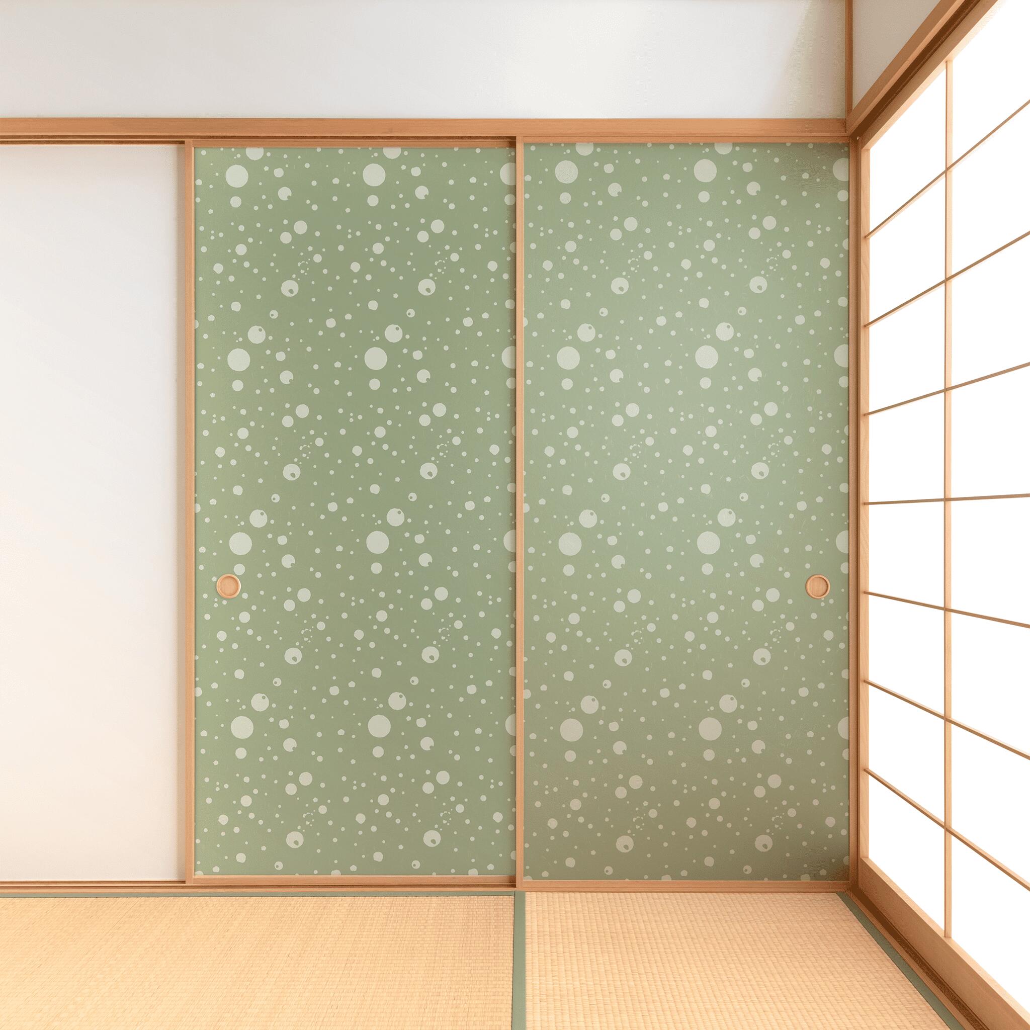 【送料無料】【本襖・和襖】waccara(ワッカラ）両面貼り（入口用）【四季あられ shikiarare 抹茶】※仕..