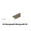 【イーグル 浜国】AERA (アエラ) レール トリプル(P-33)長さ:3000mm TKブロンズ 435-515 ※1本売り※穴加工無・ビス無
