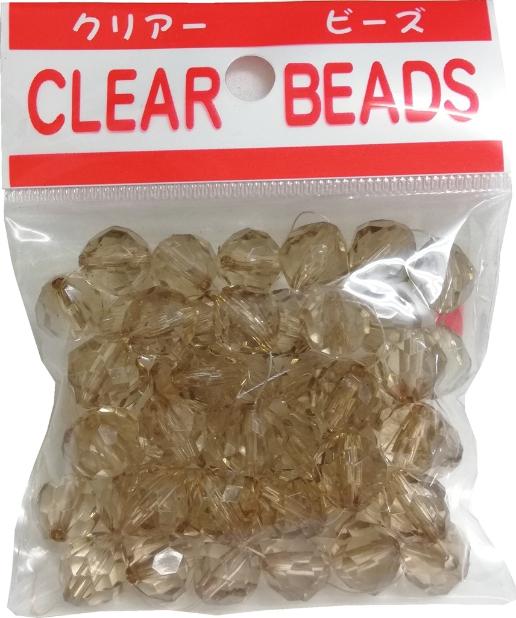 商品情報サイズ●ビーズサイズ：直径12mm　穴径：約1．8mm●パッケージサイズ：長さ105mmx幅80mmx厚み20mm●重量：約36．1g●同色約50粒入り素材●ビーズ素材：アクリル注意【注意事項】●小さなお子様が誤って飲み込まないよう、保護者の方が十分に注意してください。●製造上まれに若干のバリがある場合があります。爪切りなどで取り除いてご使用ください。●製造ロットにより若干の色差が発生しますことご了承くださいませ。●製造上ごくまれに穴がふさがっている場合がありますが、その際はつまようじ等で穴を広げてご使用ください。※ご使用のモニター環境により実際の色と異なって見える場合がございます。クリアビーズ グレー 趣味 カットビーズ アクセサリー DIY 飾り物 ブレスレット アクリル製 手作り素材 手芸 キラッキラ光る12mmのアクリル製カットビーズです ●商品説明：キラッキラ光る12mmのアクリル製カットビーズです。一般的なプラスティックビーズ素材ポリスチレンではなくアクリル製で透明度が抜群です。色数も豊富で、カラフルな色に染色しておりますので創作意欲もわきまくりです。テグスでつないでいろいろな形を制作したり、ゴムを通してブレスレットやシュシュなどのアクセサリーを作ったり、創作意欲をくすぐるきれいなビーズです。たっぷり50個ほど入ってこのお値段と、うれしい価格設定にしましたのでどうぞご利用ください。