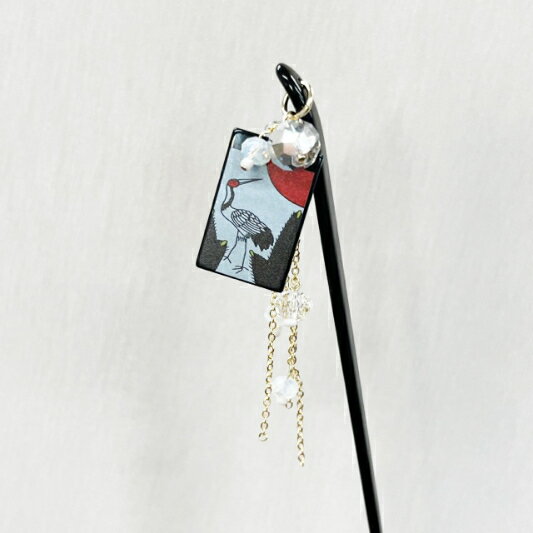 花札モチーフかんざし 1月松 和柄 和小物 和雑貨 かんざし ヘアアクセサリー 髪飾り おしゃれ