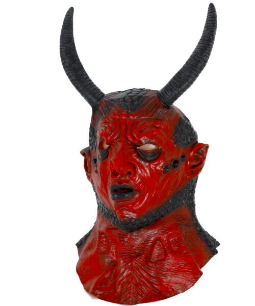 ダークデーモン レッド リアル マスク かぶりもの 仮装 宴会 イベント 催し パーティー ハロウィン 新..