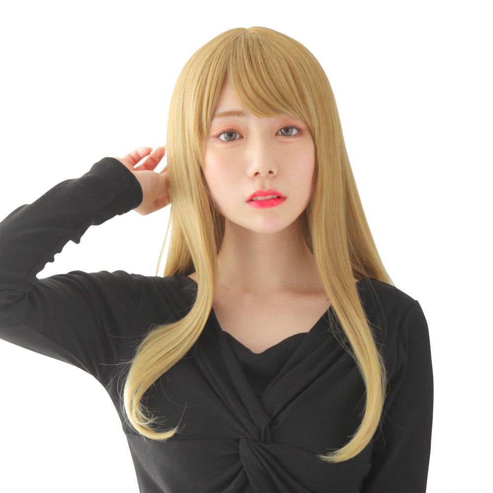 ロング ストレート 77cm【プリンセスレッド】【ウィッグネット付】 赤 カラー コスプレウィッグ ロングウィッグ 耐熱 ハロウィン (lo-b0003)