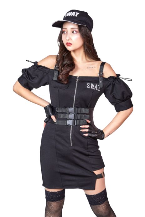 樂天商城 - ビターブラック ガータースワット SWAT 警察官 特別捜査官 集団仮装 おそろい コスチューム 仮装 変装 ハロウィン HALLOWEEN ハロウィーン パーティー イベント コスプレ コスプレ衣装 人気 定番 集団