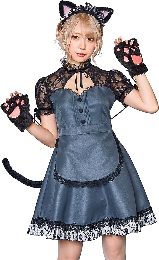樂天商城 - レディアニマル メイド×猫 メイド服 ねこ キャット おそろい 集団仮装 コスチューム 仮装 変装 ハロウィン HALLOWEEN ハロウィーン パーティー イベント コスプレ コスプレ衣装 人気 定番 集団