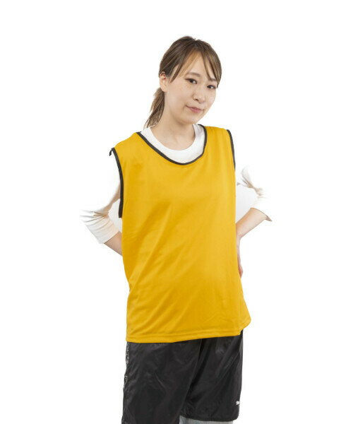 ビブス 5着 イエロー ゼッケン 無地メッシュ 大人用フリーサイズ サッカー バスケ フットサル ゲームベスト イベント 町内会 ボランティア スポーツ