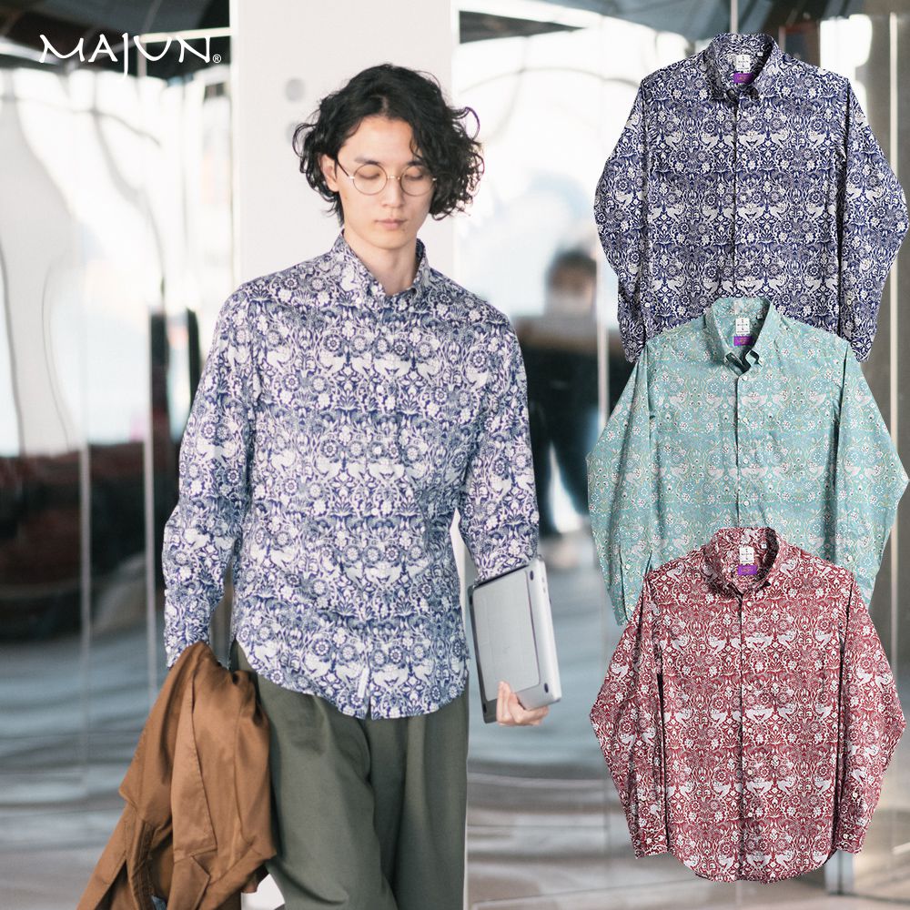 かりゆしウェア 日本製 沖縄 結婚 式 かりゆし 長袖 アロハシャツ アロハ シャツ ペア お揃い 男 男性 MAJUN マジュン majun ギフト プレゼン...