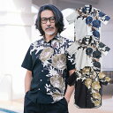 かりゆしウェア メンズ 父の日 かりゆし 半袖 アロハシャツ アロハ 結婚式 沖縄 シャツ 総柄シャツ 総柄 ペア お揃い 男 男性 MAJUN マジュン majun ギフト プレゼント 日本製 カミューリアーク
