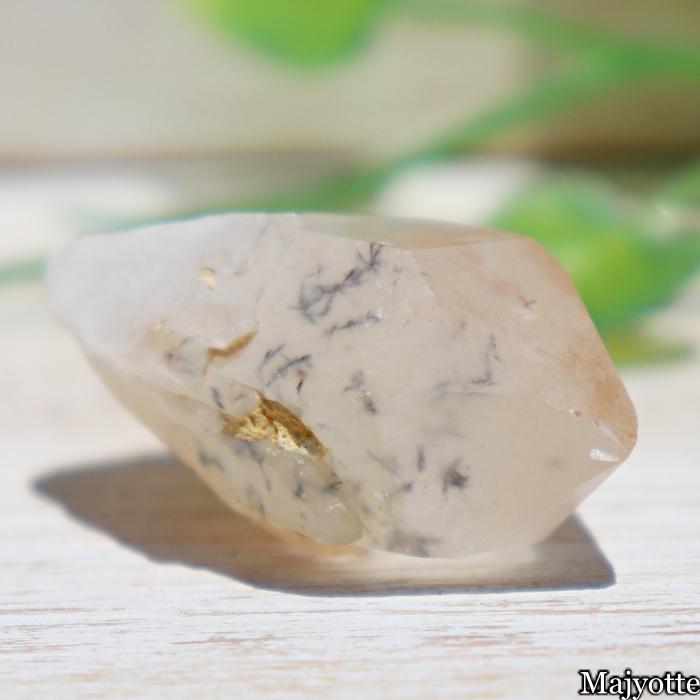 ホランダイトインクォーツ マダガスカル産 【19.8mm×30.0mm×14.4mm 10g】 手のひらにのるサイズ 願い 叶える お守り 星入り 水晶 サポート 癒し 浄化 ヒーリングストーン 寝室 玄関 鉱石 鉱物 天然石 原石 パワーストーン