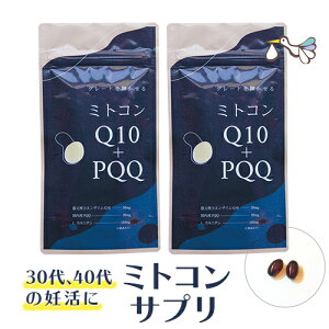 ミトコンドリア サプリ ミトコン Q10＋PQQ サプリメント(2袋セット)還元型コエンザイムQ10 ミトコンサプリ 2人目 妊活サプリ ピロロキノリンキノン Lカルニチン ミトコンドリア マイトル 活性化 増やす 妊活 妊娠 抗酸化 健康【メール便対象】