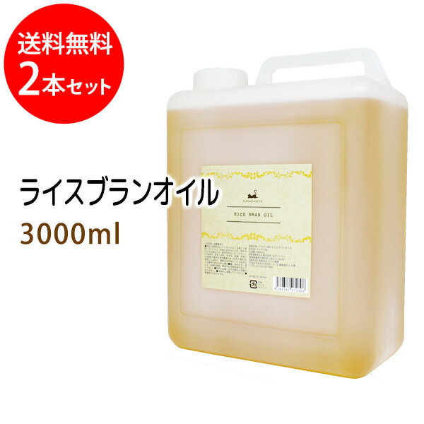 送料無料 ライスブランオイル3000ml 2本セット 米油 米ぬか油 ライスオイル/コック付 国内産 国内精製 天然由来100%植物性 ボタニカルオイル 大容量・業務用