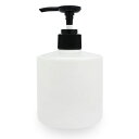 プッシュボトル300ml (パールホワイト/寸胴) ほとんどの洗面台の置台に丁度収まるサイズ (プラスチック/オイル対応/PET/空ボトル)