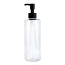 ポイント10倍★ボトル容器 プッシュポンプ付 300ml (スリムロング/クリア) ほとんどの洗面台の置台に丁度収まるサイズ (プラスチック/オイル対応/PET...