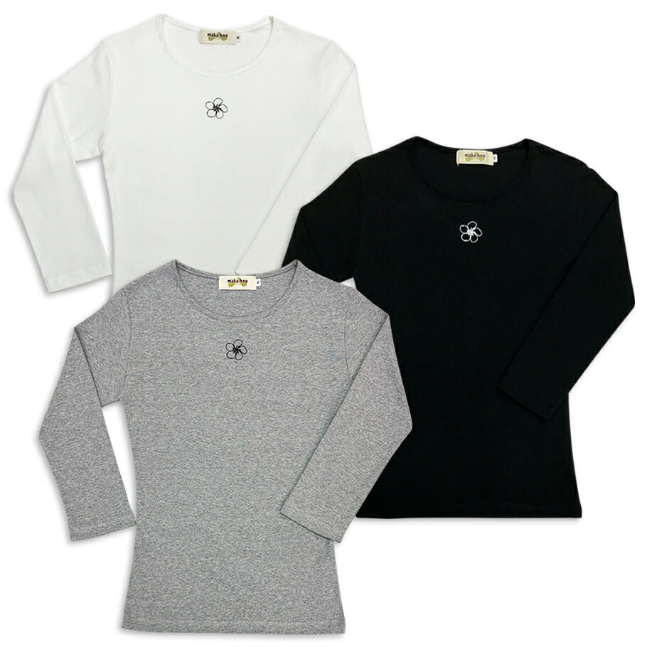 maka hou フラ レッスンTシャツ 7分袖 ワンポイント プルメリア　フラダンス Tシャツ レディース フラ..