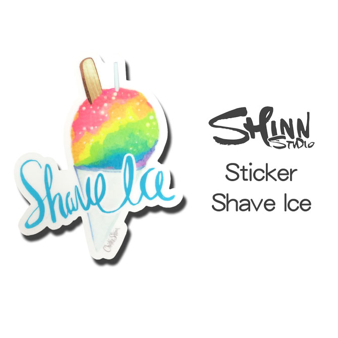 [レターパックライト370円]クリスティシン ステッカー Shave Ice【cheistie shinn/絵画/額縁/フレーム/ハワイ/サーフ/雑貨/西海岸/カリフォルニア/プレゼント/ハワイアン/シール/スーツケース/サーフアート/サーフボード/プルメリア/南国/ビーチ/アイス】