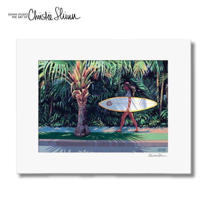 クリスティシン アートプリント COCONUTS ST 28.0×35.5cm【Christie Shinn ハワイ ハワイアンアート　ハワイアン雑貨 絵 アーティスト 西海岸風 テイスト　インテリア アート 】