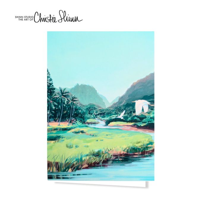 【クリスティシン】メッセージカード WAIMEA MIST【Christie Shinn ハワイ ハワイアン ブランド 人気 グリーティングカード サンキューカード　thank you 　ダイアモンドヘッド　トロピカル　 雑貨 西海岸 ポストカード メッセージカード イラスト】