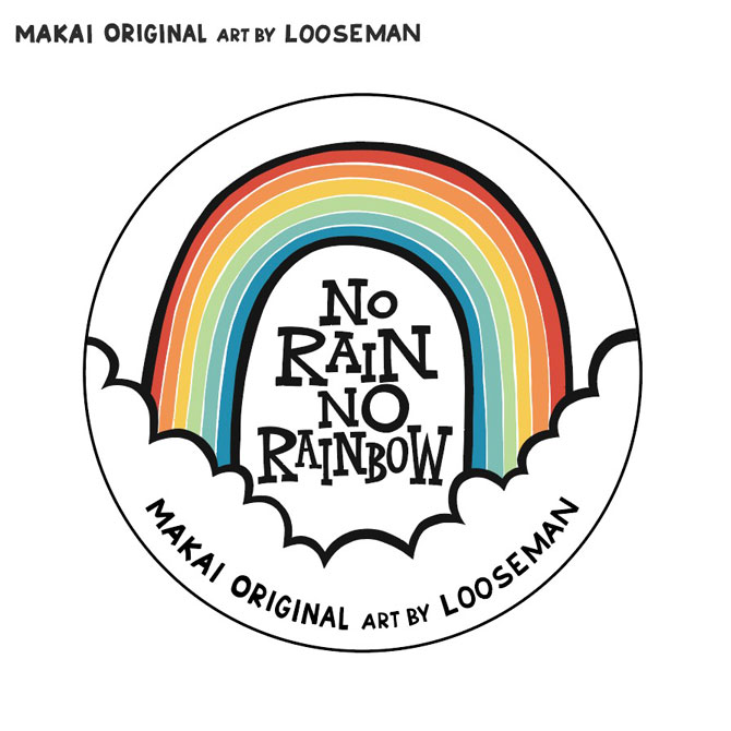 ルーズマン ステッカー NO RAIN NO RAINBOW 【looseman LOOSEMAN ステッカー 防水 サーフィン サーフボード ハワイ ハワイアン サーフ カリフォルニア シール 西海岸 ビーチテイスト 海 波 防水ステッカー 車 スーツケース カスタム】