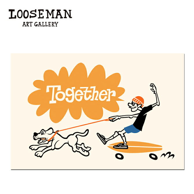 Rakuten - ルーズマン ポストカード Together【LOOSEMAN ハワイ サーフ 雑貨 西海岸 カリフォルニア サーフィン カード アート ハワイアン インテリア サーフアート はがきサイズ 絵 海 サーフィン 手軽に飾れる イラスト】