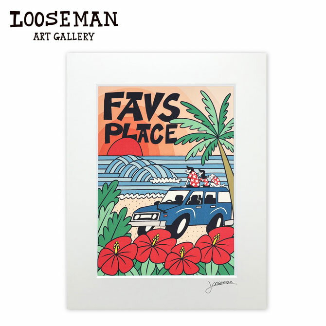 サーフアーティスト「LOOSEMAN」のアートプリント。 飾るだけでビーチライフを感じられる人気のアートプリントです。 ウッドフレームに入れるとよりおしゃれにかっこよく飾ることができます。 お気に入りのアートをぜひご自宅へ。 ●LOOSEMAN 日本のサーフアーティスト。 見るだけで明るく楽しくなれるよう心を込めて日々絵を描いています。 現在は、様々な企業やブランドとコラボし活躍中。 サイズ（白縁含む） 縦 約35.5cm 横 約28.0cm 原産地 アメリカ合衆国 [！] ご購入時のご注意 ■ 商品のお色目は実物により近くなるよう努力しておりますが、お客様のモニター環境により実物と多少色合いが異なる場合がございます旨、あらかじめご了承ください。