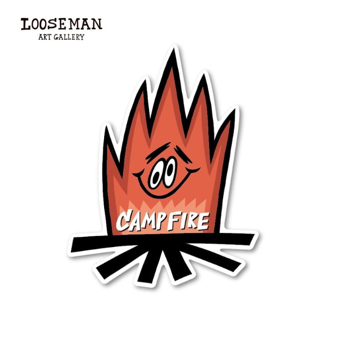 ルーズマン ステッカー 『CAMP FIRE』【looseman LOOSEMAN ステッカー 防水 サーフィン サーフボード ..