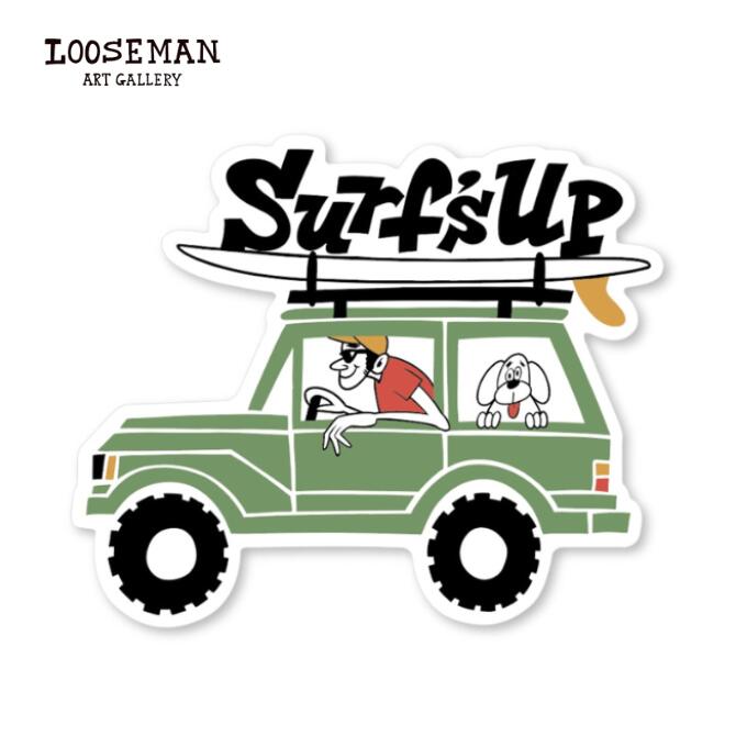 ルーズマン ステッカー 「Surf trip」【looseman LOOSEMAN ステッカー 防水 サーフィン サーフボード ハワイ ハワイアン サーフ カリフォルニア シール 西海岸 ビーチテイスト 海 波 防水ステッカー 車 スーツケース カスタム】