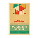 ニックカッチャー ハワイトラベルプリント Wailea, Maui【Nick Kuchar nickkuchar ハワイ ハワイアンアート ハワイアン雑貨 ポスター 絵画 絵 ハワイ アーティスト 】