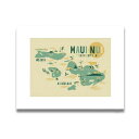 ニックカッチャー アートプリント "MAUI MAP" 28.0×35.5cm【Nick Kuchar nickkuchar ハワイ ハワイアンアート 絵 インテリア ハワイアン雑貨 ハワイアン アーティスト 】