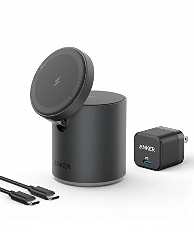 Anker 623 Magnetic Wireless Charger (MagGo)(マグネット式 2-in-1 ワイヤレス充電ステーション)【USB急速充電器付属/ワイヤレス出力 (7.5W)】MagSafe対応iPhoneシリーズ専用 (ブラック)