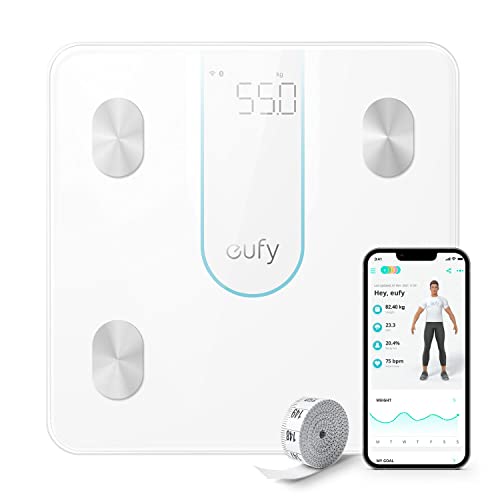 フィットビット スマートウォッチ（売れ筋ランキング） Anker Eufy (ユーフィ) Smart Scale P2 (体重 体組成計) 【使いやすさとアプリ対応/Fitbit連携/体脂肪率/BMI/筋肉量/基礎代謝量/水分量/体脂肪量/骨量/内臓脂肪/タンパク質/骨格筋量/皮下脂肪/体内年齢/ボディタイプ