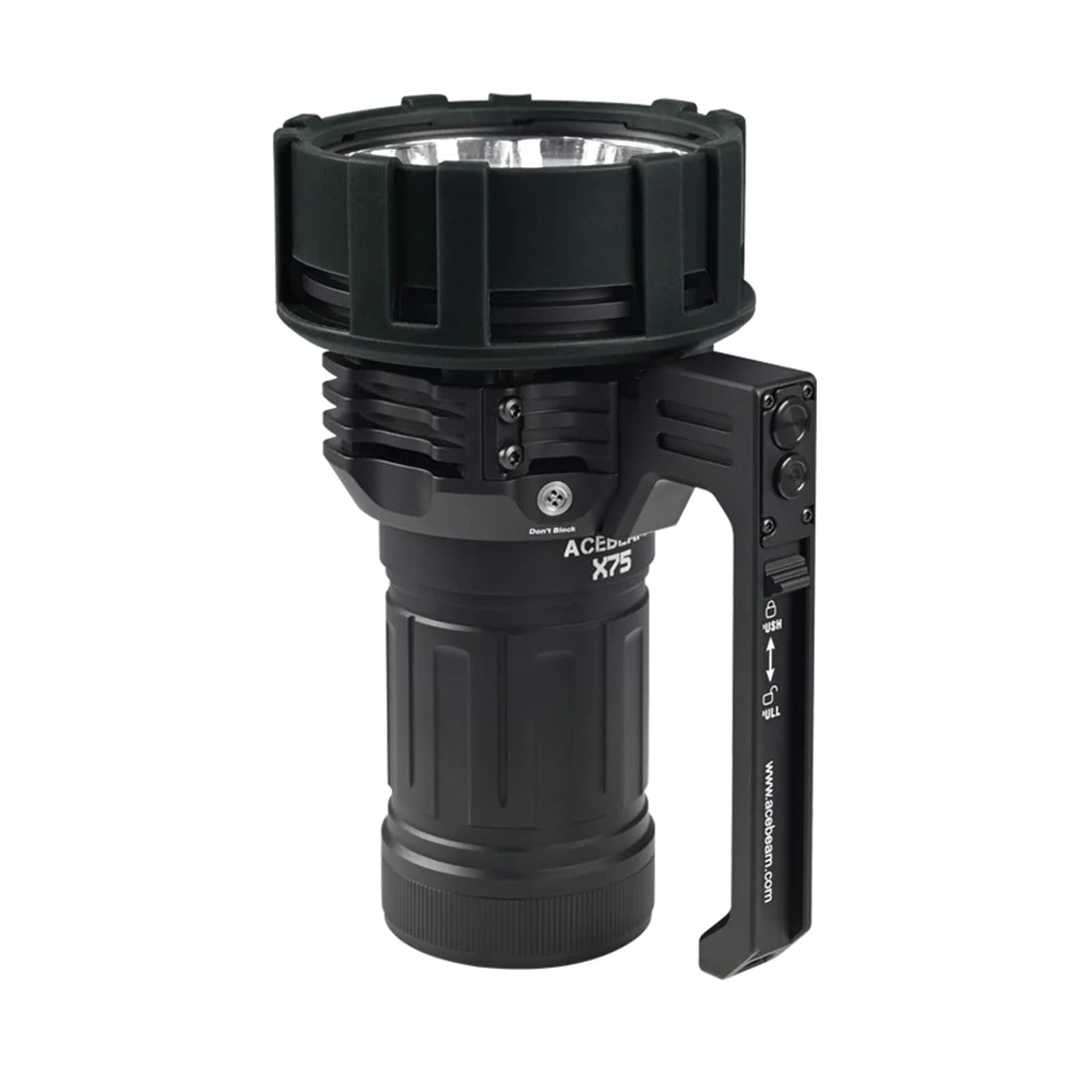 ACEBEAM X75 懐中電灯 LED 強力 最強 80000ルーメン USB-C PD60W-100W 1-1.5時間の急速充電式/取り外し可能な冷却ファン/インテリジェントな温度制御 サーチライト IP68 防水 探索、緊急事態、防災用