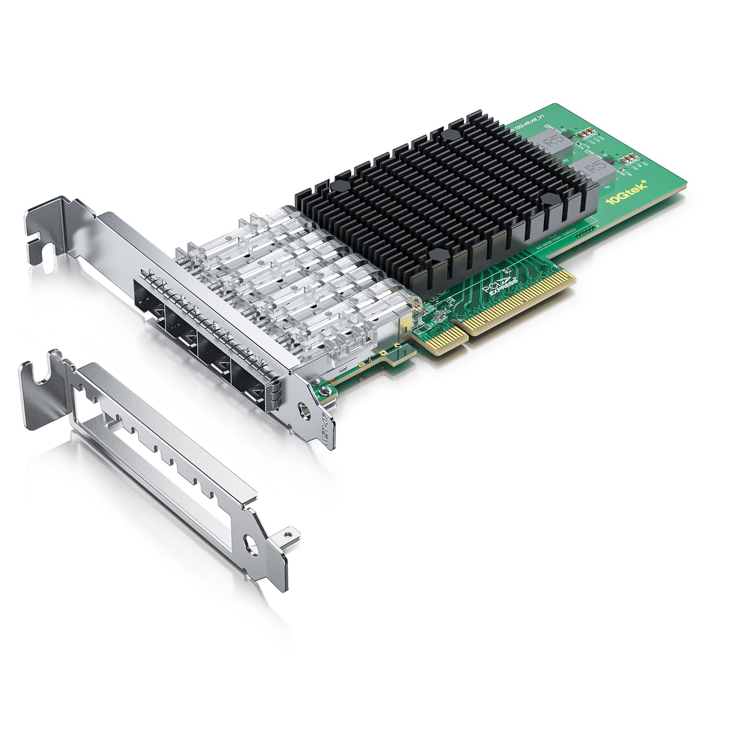 10Gtek 10G PCI-E NIC ネットワークカード, Intel X710-DA4互換, Quad SFP+ポート PCI Express イーサネット LANアダプターサポートWindows Server/Linux/VMware, PCI-E