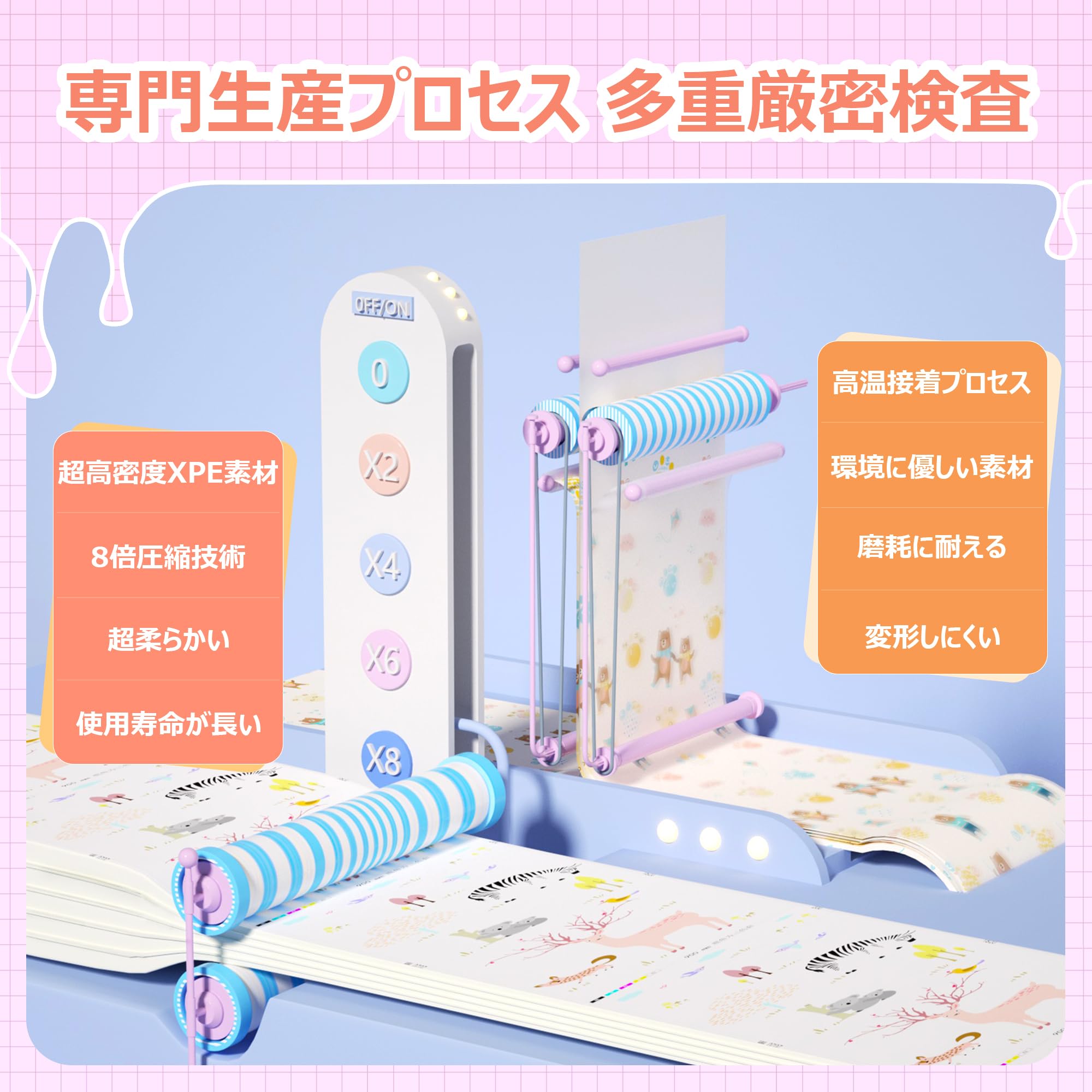 GruFini �ץ쥤�ޥå� �֤���� �ޤꤿ���� 200��150��2cm ���� ���������Ѥ� �٥ӡ��ޥå� �ɿ� �ɲ� �٥ӡ��ץ쥤�ޥå� ���ߤ� ������� �٥ӡ� �л��ˤ� �������� (200��150��2cm, Bear + Deer)