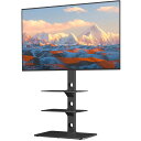 1homefurnit テレビスタンド ハイタイプ 壁寄せテレビスタンド 30-70インチLCD/LEDに対応 耐荷重40Kg TVスタンド高さ調整可能 回転角度37 棚板付き VESA600*400mmまで対応 適格請求書発行可