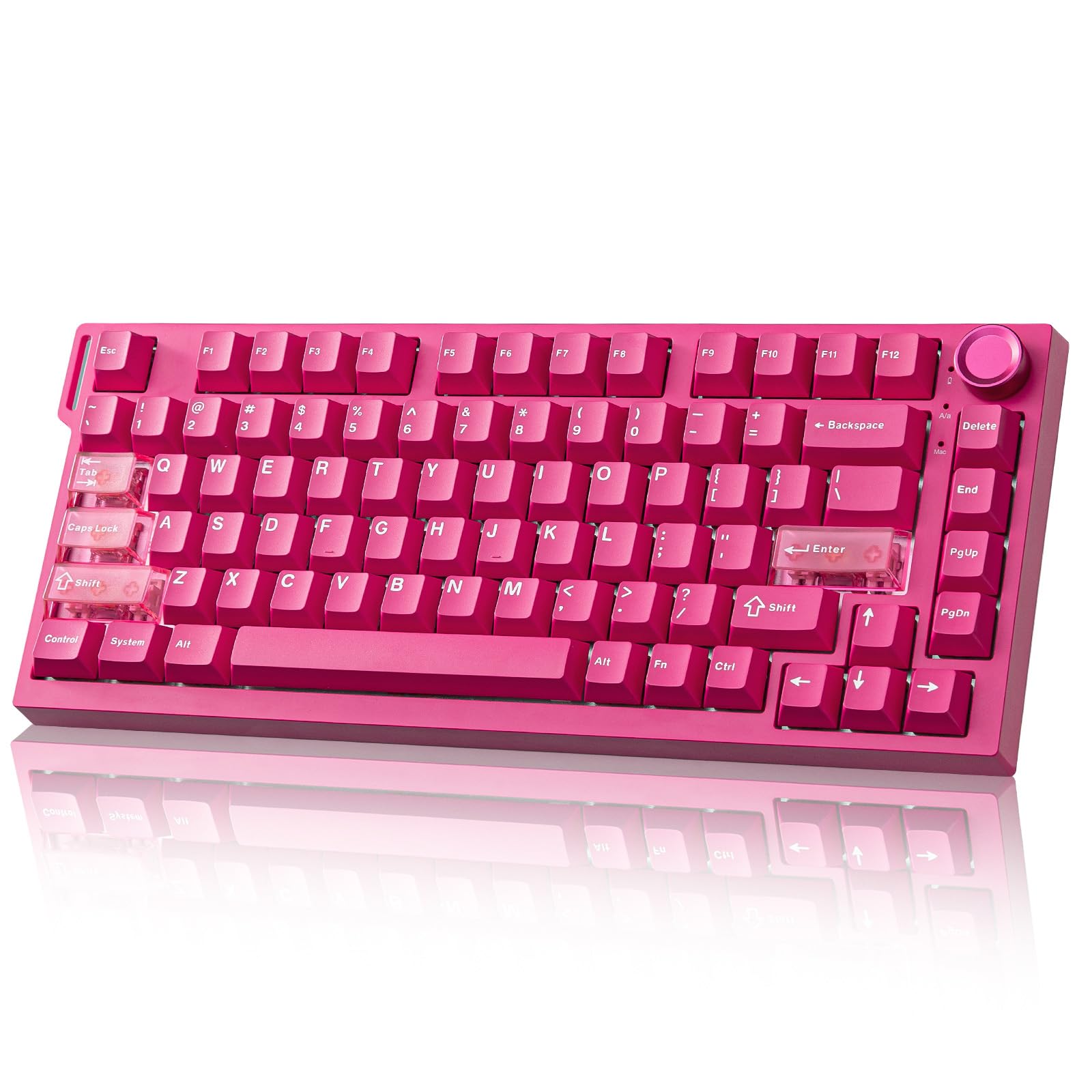 YUNZII RT75 PRO ワイヤレスゲーミングキーボード ラピッドトリガーキーボード ホール効果 メカニカル 磁気スイッチ Bluetooth/USB-C/2.4G接続 8KHzポーリングレート＆128Kスキャン 調整可能ノブ RGBバックライト T