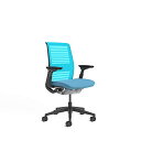 【日本正規輸入品】メーカー組立完成品 スチールケース(Steelcase) オフィスチェア Think シンク 背: Blue Jay 3D Knit 座: Blue Jay 5S21 フレーム: Black ブラック 465A000JP