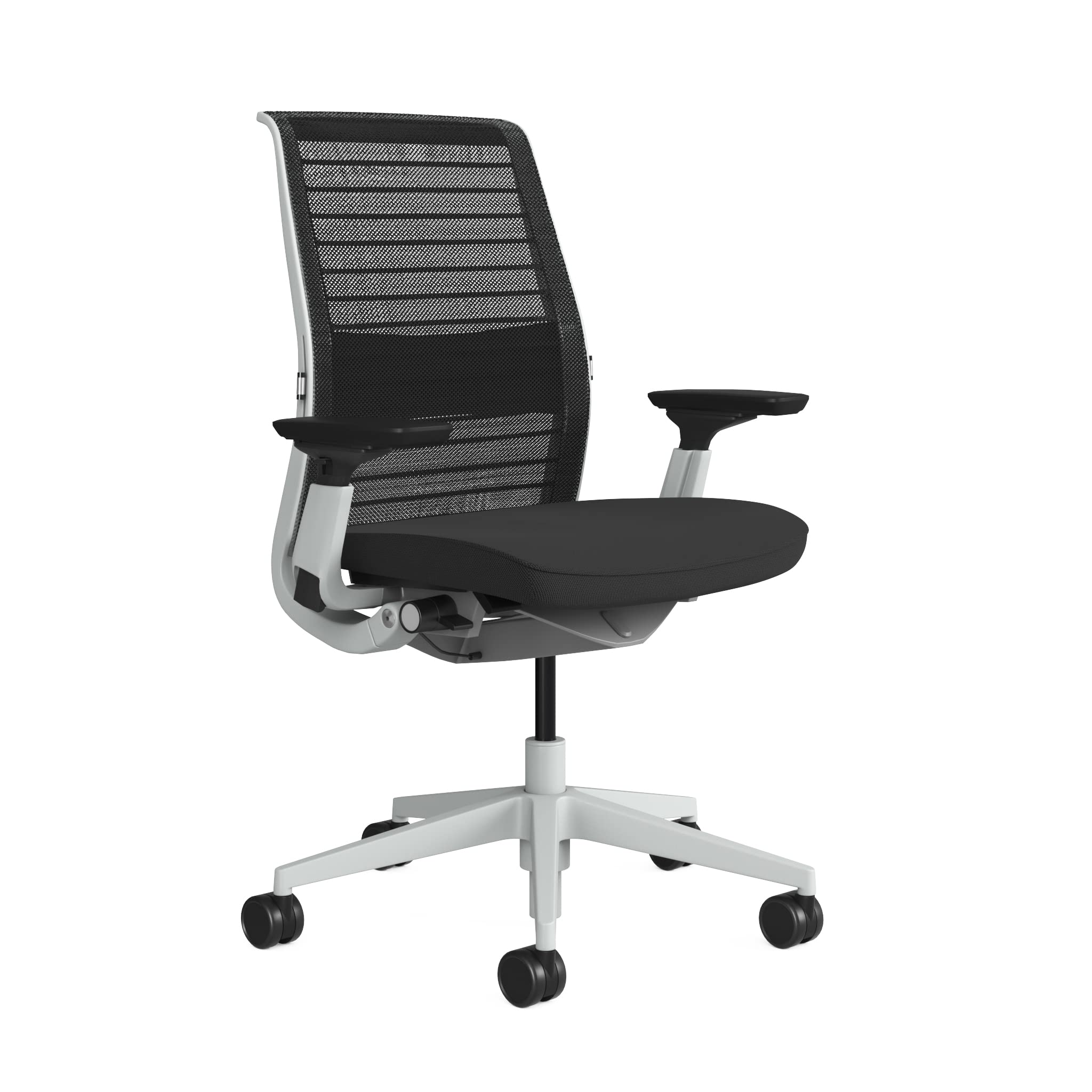 スチールケース(Steelcase) Think シンク オフィスチェア グラファイト/3Dニットグラファイト シーガルフレーム 高さ95~107×奥行き56~62×幅72 cm 【日本正規輸入品】