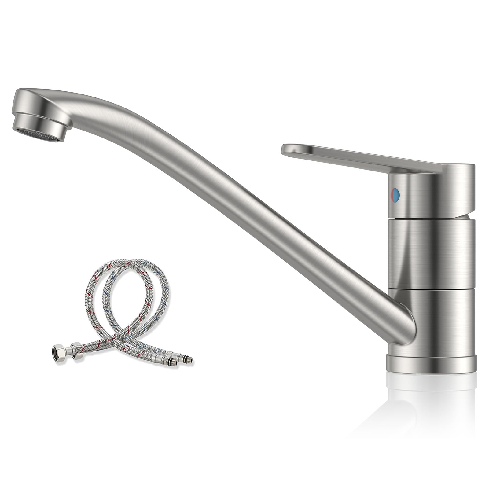 DAYONEキッチンシンク蛇口 キッチン用 ワンホールシングルレバー混合水栓 モダンなバーシンク蛇口 SUS3..