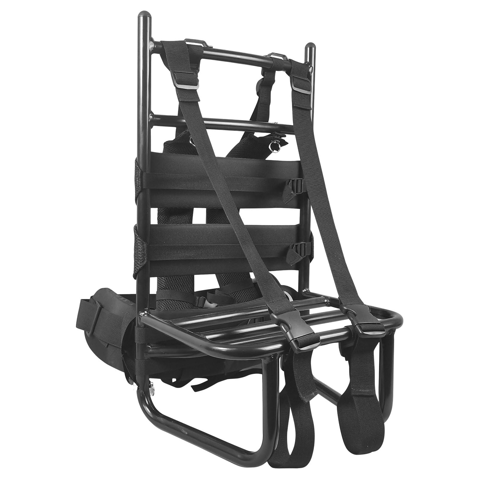 PAKESI 背負子 キャリーボーン アルミニウム合金 頑丈 耐荷重80kg 登山 キャンプ 釣り 引越し 65*38*35cm (ブラック)