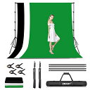 EMART 背景スタンド 撮影スタンド 撮影用260X300CM 背景スタンドセット グリーンバックスタンド 高さと幅が調整可能 背景布 白 黒 緑 背景180...