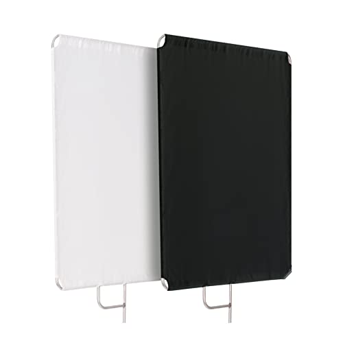 Selens 撮影用 フラッグパネル レフ板 60x75cm ディフューザー+ブラックリフレクターキット ステンレス..