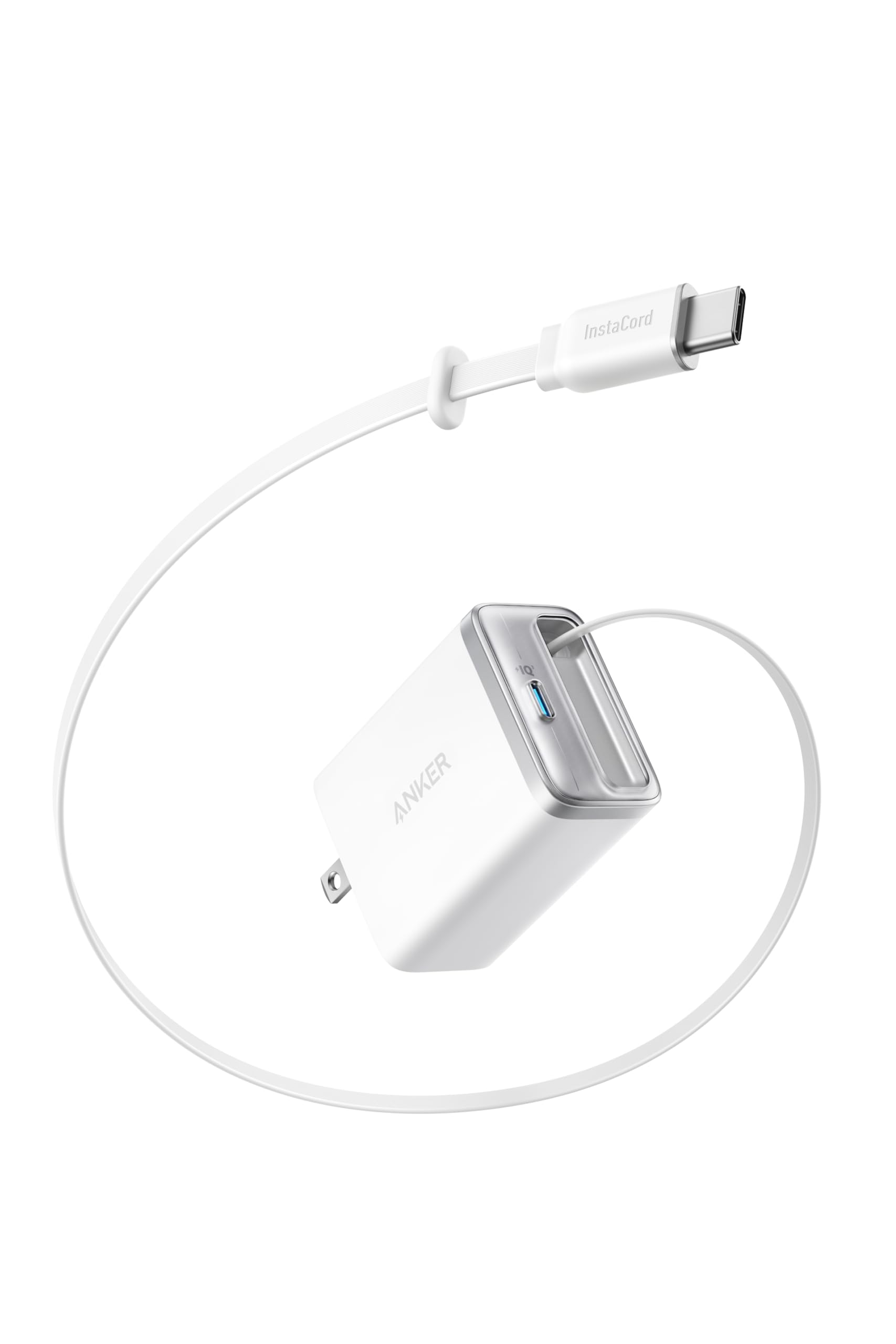 楽天SelectSHOP 岐阜 楽天市場店Anker Nano Charger （35W, 巻取り式 USB-Cケーブル） ホワイト USB PD USB-C 急速充電器【PSE技術基準適合】iPhone 17シリーズ MacBook Air Galaxy Android スマートフォン ノートP