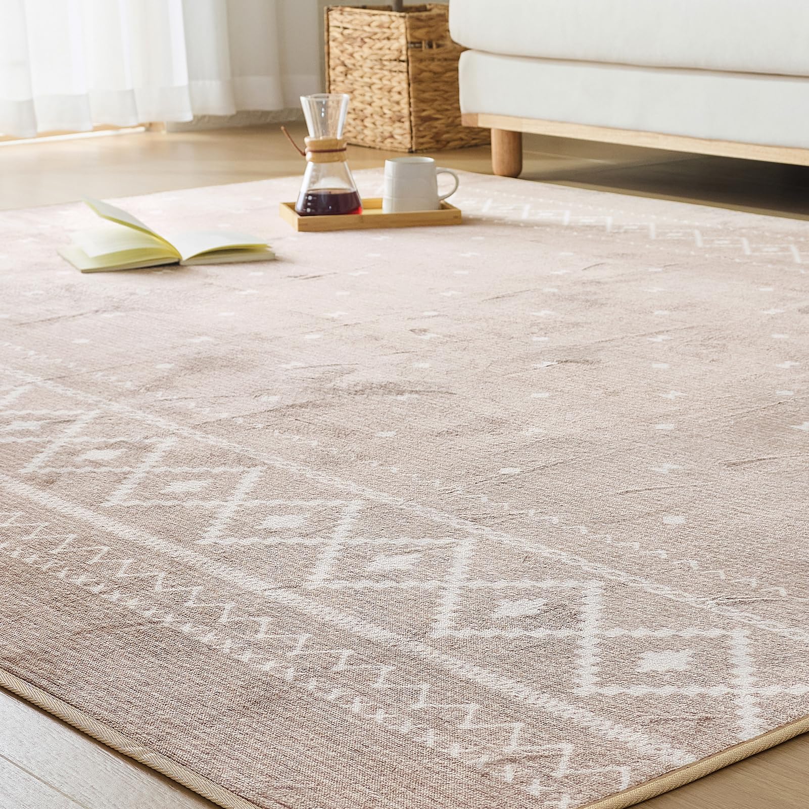 Rakuten - VK Living カーペット ラグ ラグマット 絨毯 200×250cm(約3畳) 滑り止め 【ムレない、洗える、変わらない】 24時間持続制菌消臭 防ダニ オールシーズン 床暖房 ホットカーペット対応 簡単に掃除 おしゃれ 北欧 フランネルラグ ノルデ