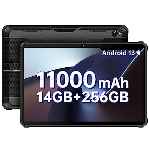 OUKITEL RT5 Android 13 防水タブレット10.1インチ11,000mAhの大容量バッテリー 14GB RAM + 256GB ROM..